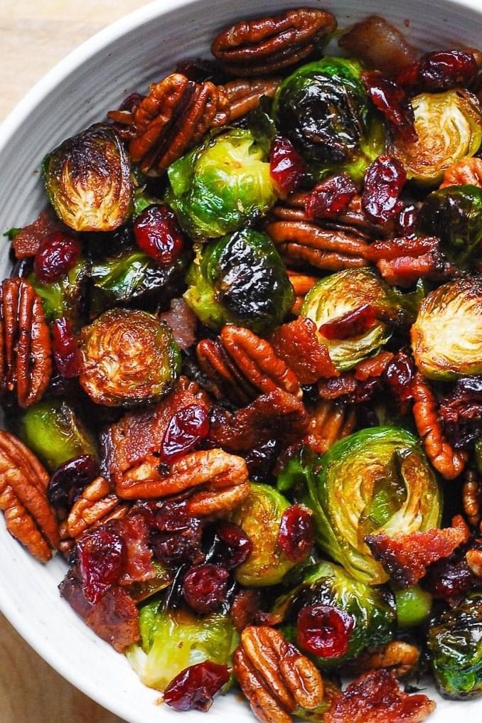 Roasted Brussels Sprouts with Pecans