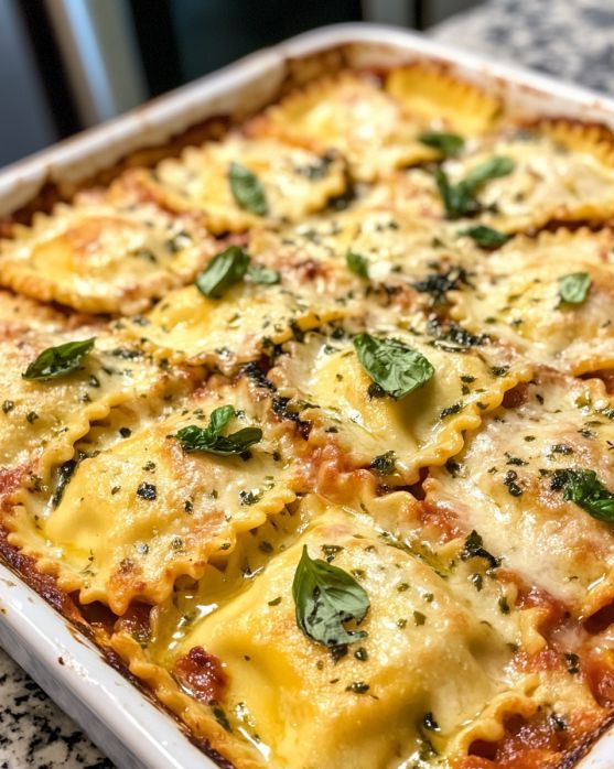 Baked Creamy Sun-Dried Tomato Chicken Ravioli