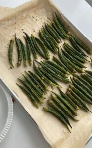 Whole roasted okra