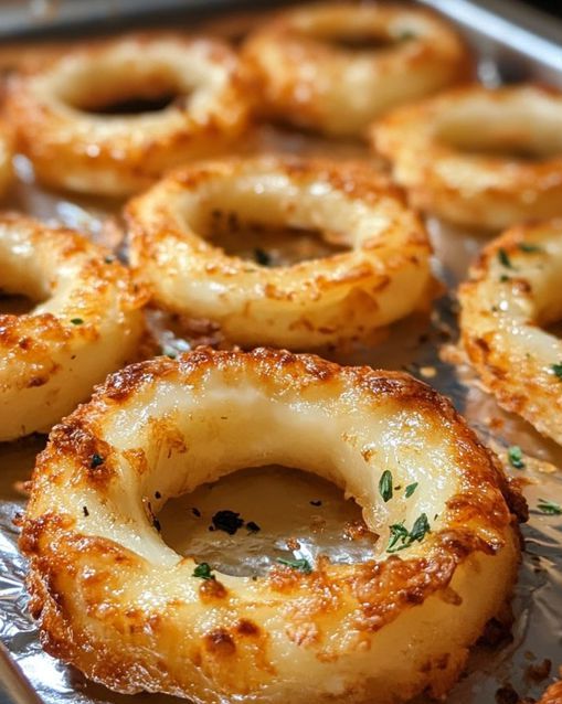 Low Carb Baked Mozzarella Onion Rings