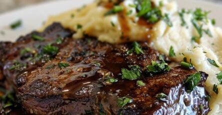 Amish Poor Man's Steak with Garlic Mashed Potatoes Recipe