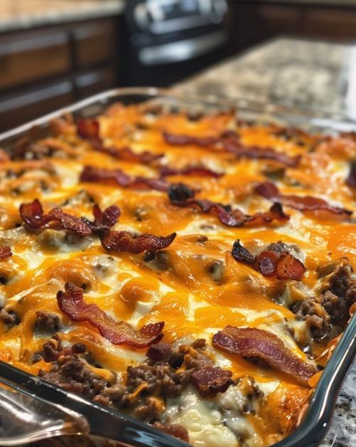 Low Carb Bacon Cheeseburger Casserole