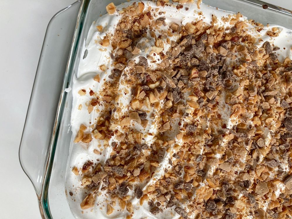 Toffee Butterscotch Poke Cake