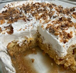 Toffee Butterscotch Poke Cake