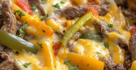 Slow Cooker Philly Cheesesteak Casserole