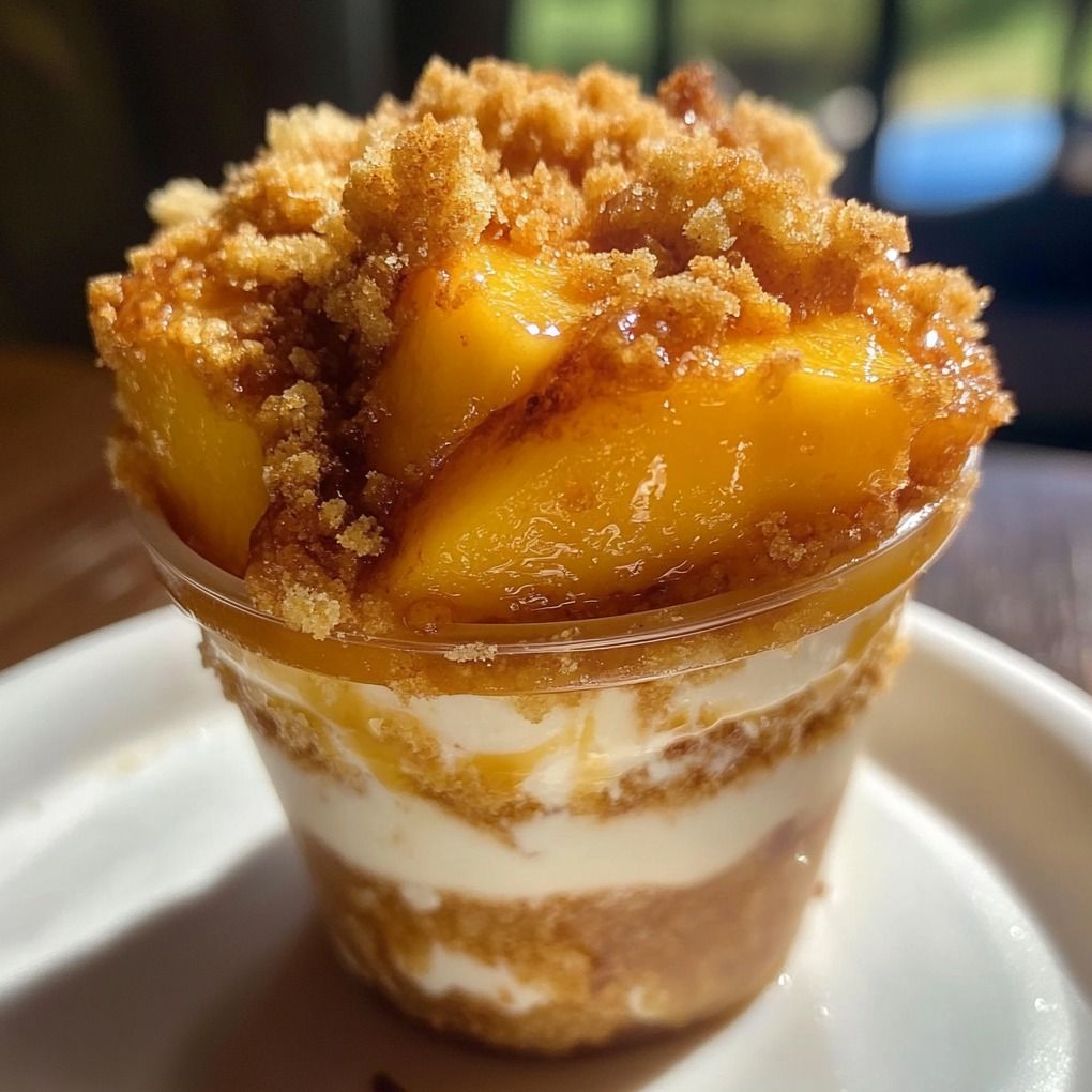 Peach Cobbler Cheesecake Cups