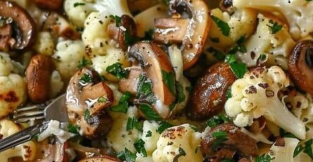 Garlic Cauliflower and Mushrooms