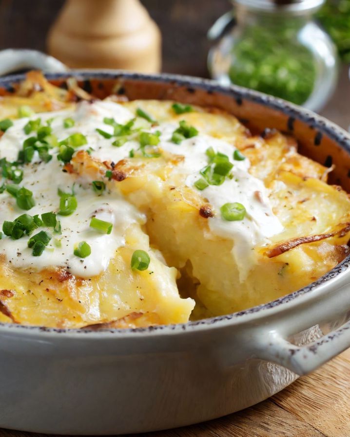 Sour Cream and Onion Smashed Potato Casserole