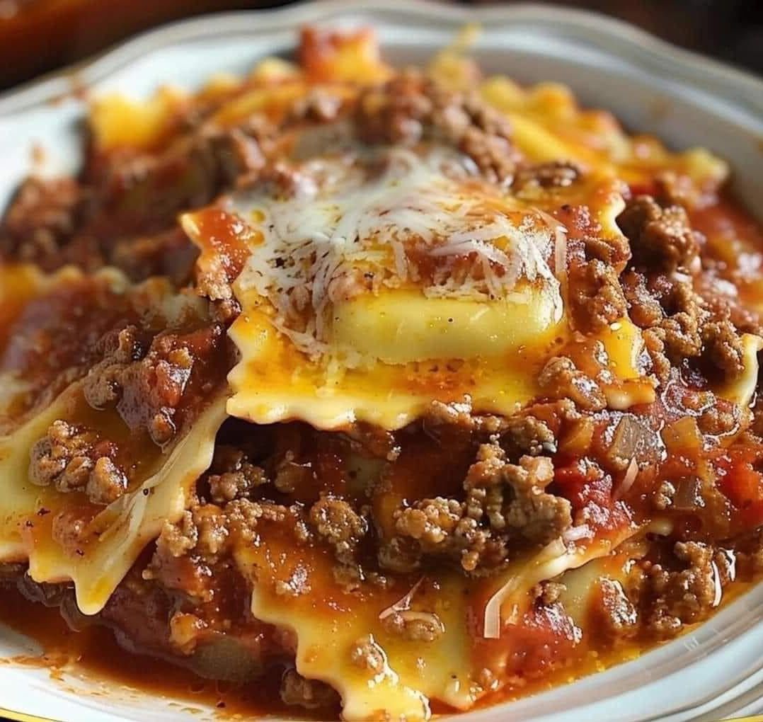 Crockpot Ravioli Lasagna