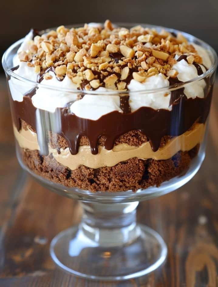 Peanut Butter Fudge Brownie Trifle