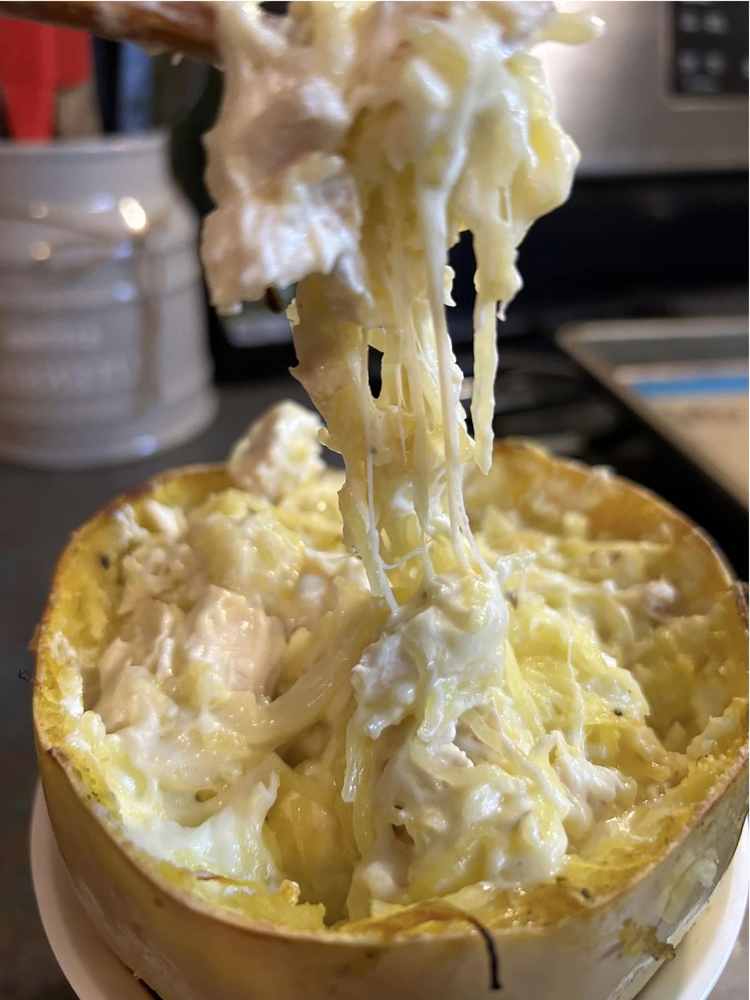 Creamy Chicken Spaghetti Squash