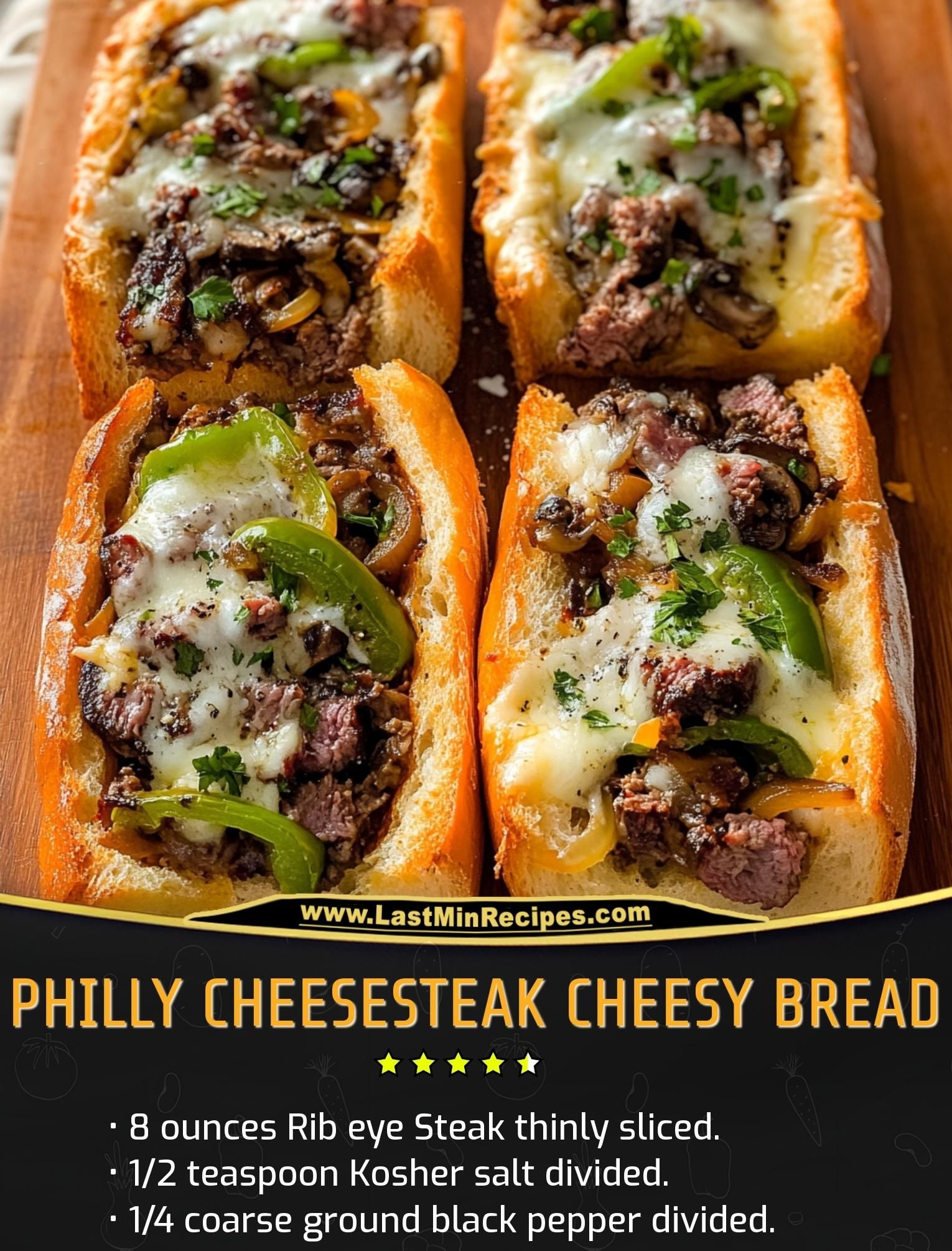 Philly Cheesesteak Cheesy Bread