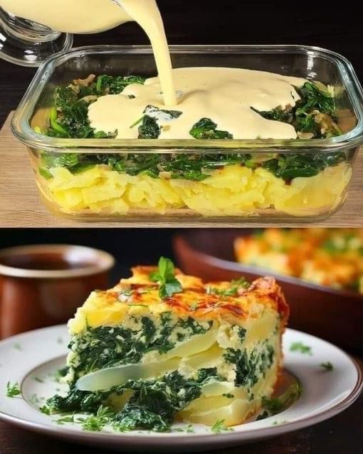 Spinach and potato casserole