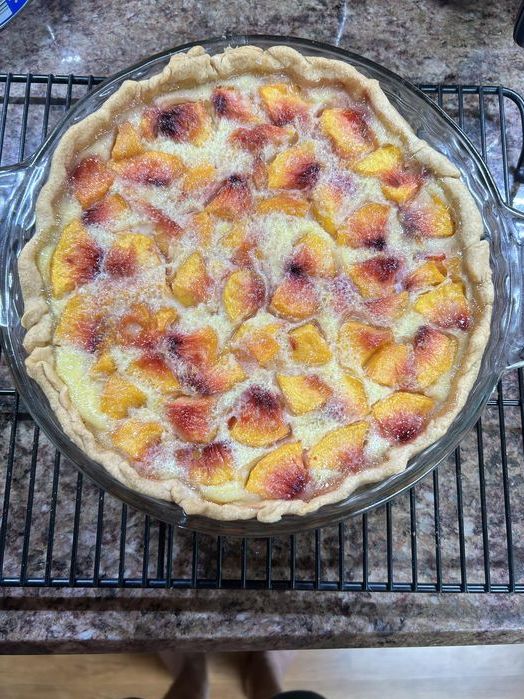 Peach custard pie