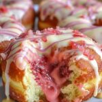 White Chocolate Strawberry Cream Donuts