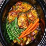 slow cooker honey garlic chicken and vegetables