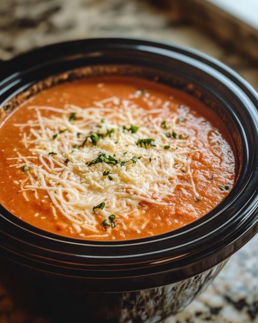 Slow Cooker Tomato Parmesan Soup