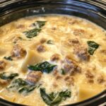 Slow Cooker White Lasagna Soup