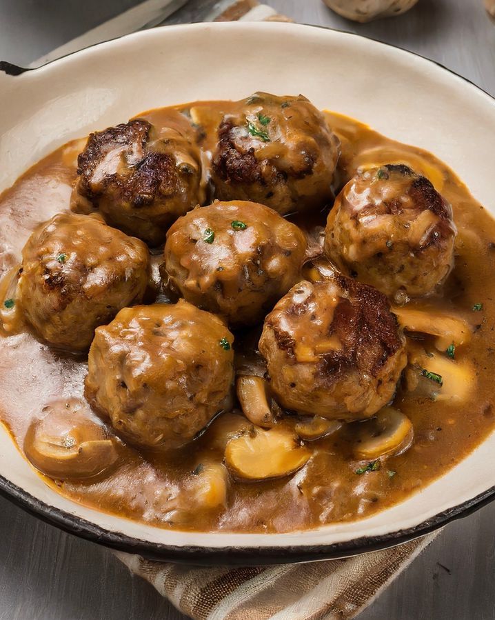 Slow Cooker Salisbury Steak Meatballs