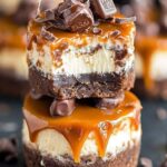 No Bake Chocolate Caramel Cheesecake Bites