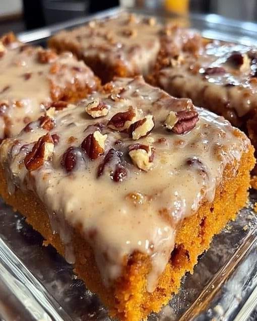 Pecan Cake with Caramel Frosting