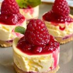 No-Bake Mini Lemon Raspberry Cheesecakes