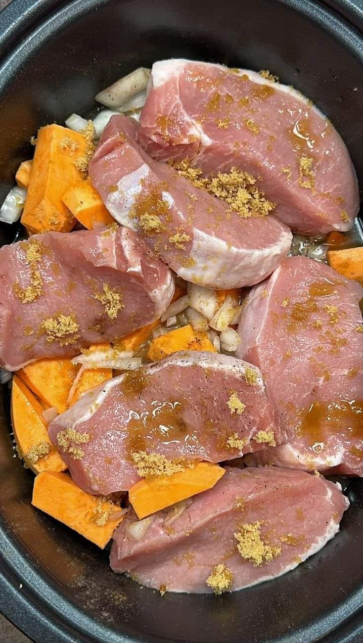 Slow Cooker Pork Chops and Sweet Potatoes