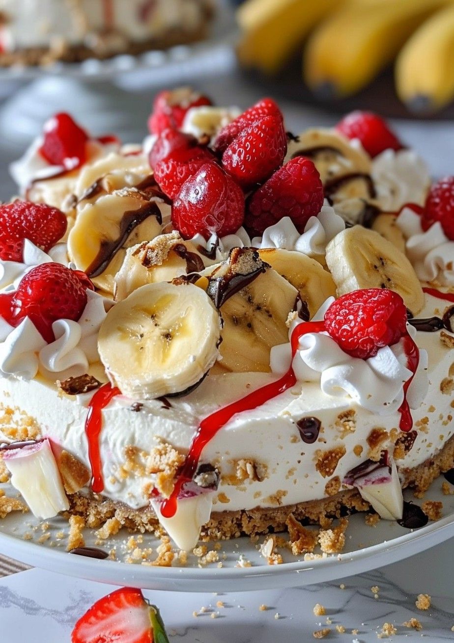 Banana Split Ice Cream Cake