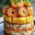 Shrimp and Pineapple Rice Stack