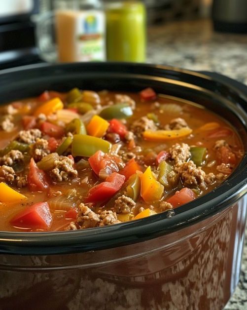 Slow Cooker Stuffed Pepper Soup