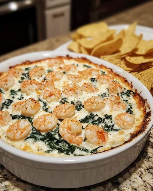 Cheesy Shrimp and Spinach Dip