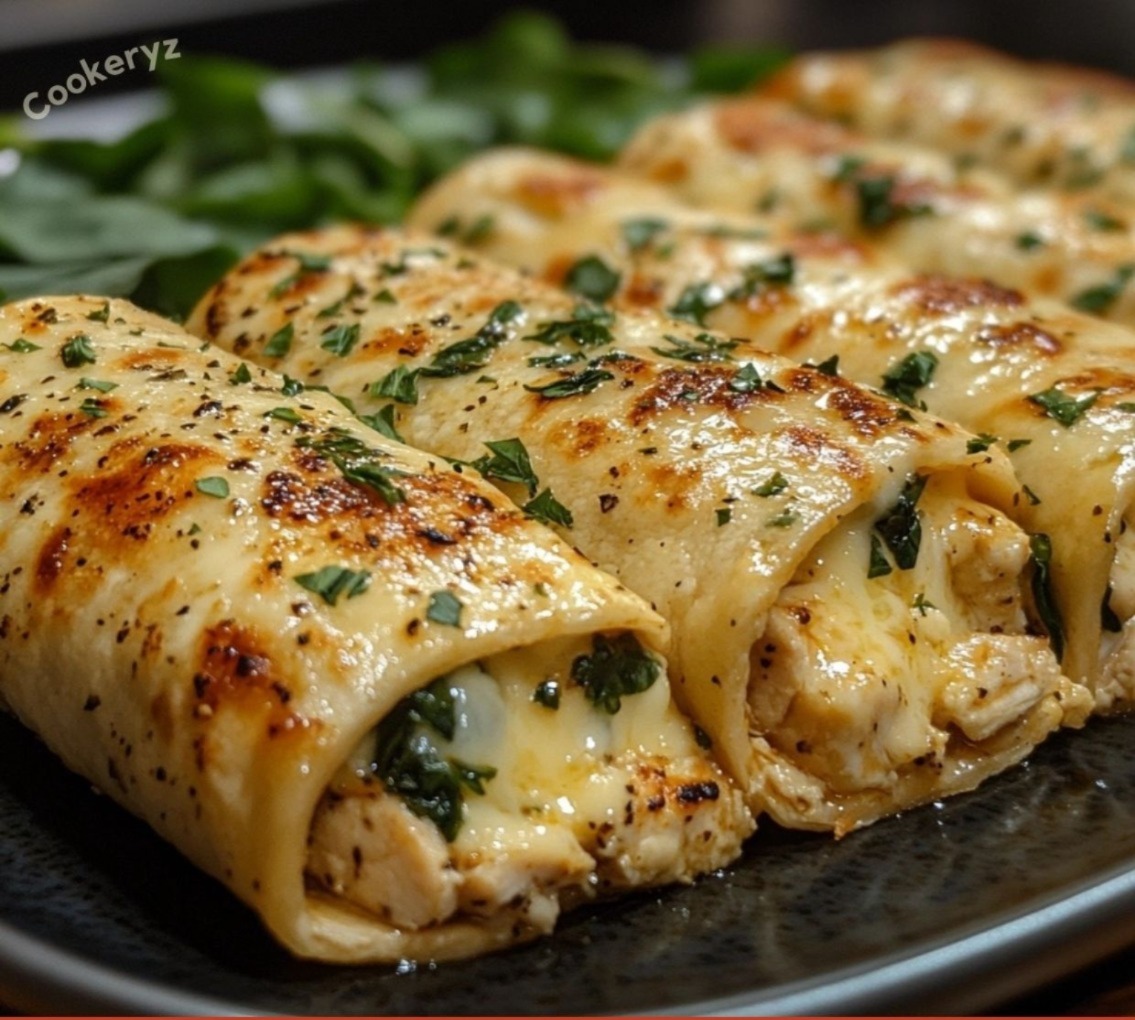 Cheesy Garlic Chicken Wraps