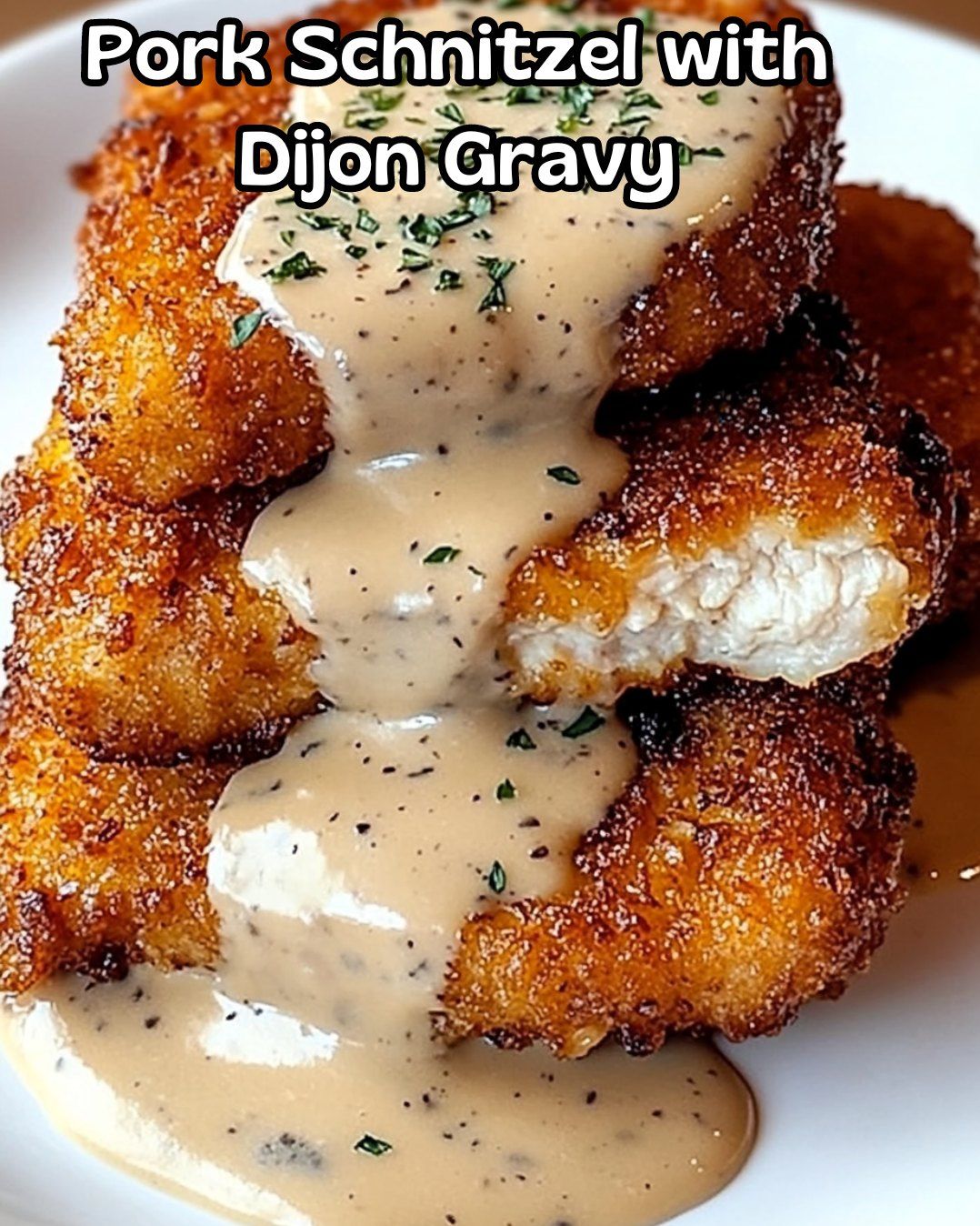 Pork Schnitzel with Dijon Gravy