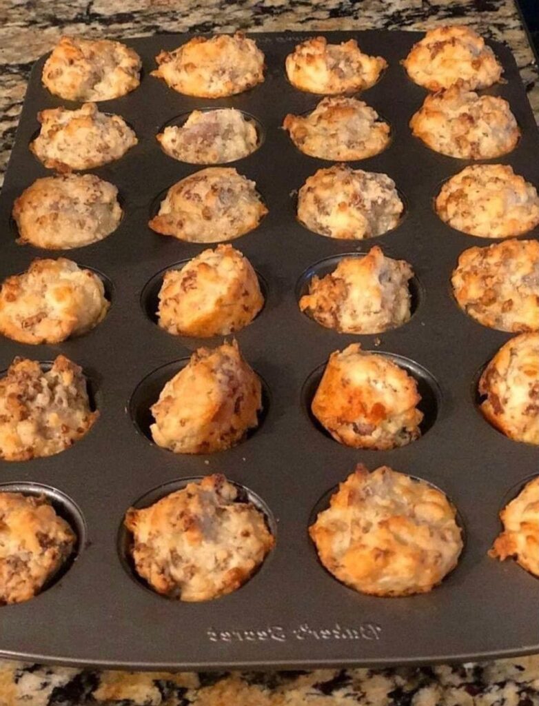 Sausage and cheese biscuit bites