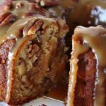 Apple Pecan Bundt Cake with Caramel Sauce