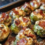 Baked Stuffed Brussels Sprouts with Bacon and Cheese