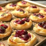 Cranberry Cream Cheese Puff Pastry Tarts