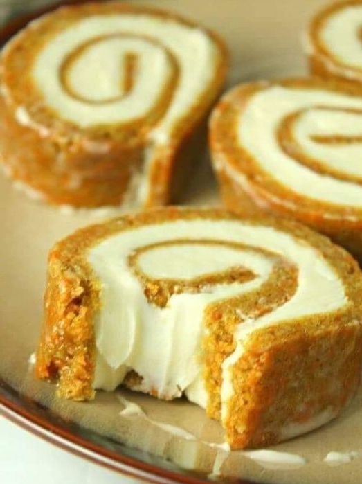 Carrot Cake Roll with Cream Cheese Filling