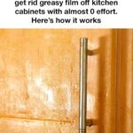 Removing greasy film from kitchen cabinets