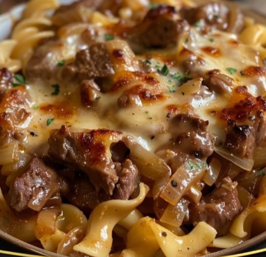 French Onion Beef and Noodles