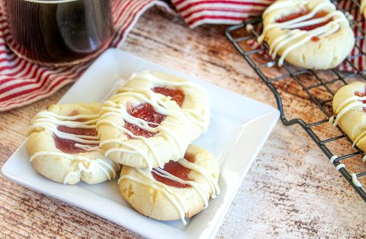 Strawberry thumbprint cookies