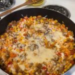 Cheesy Ground Beef and Rice Skillet