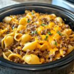 Slow Cooker Cheesy Beef and Shells