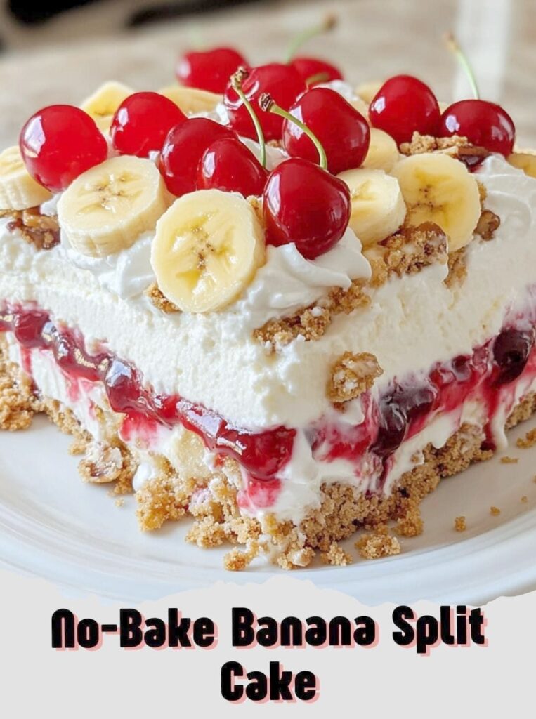 No-Bake Banana Split Cake Recipe