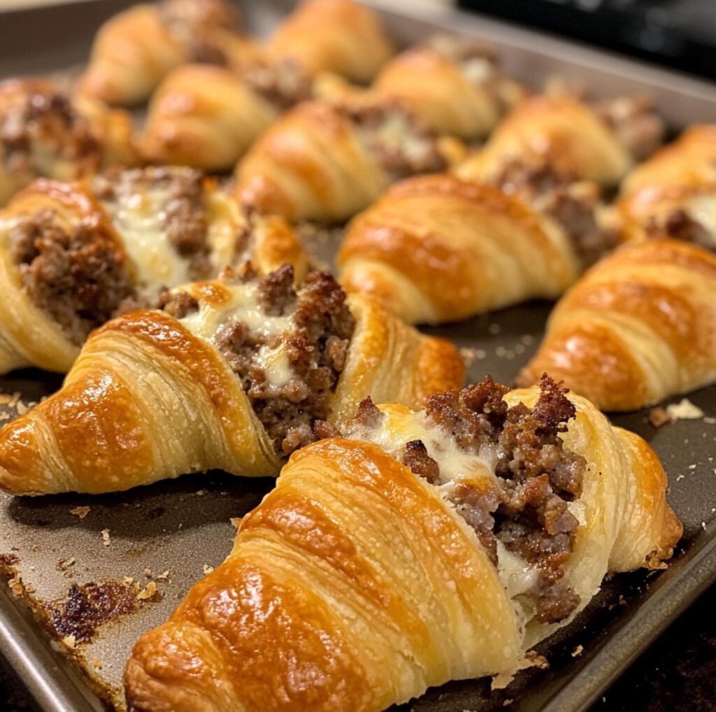 Sausage and Cream Cheese Stuffed Croissants