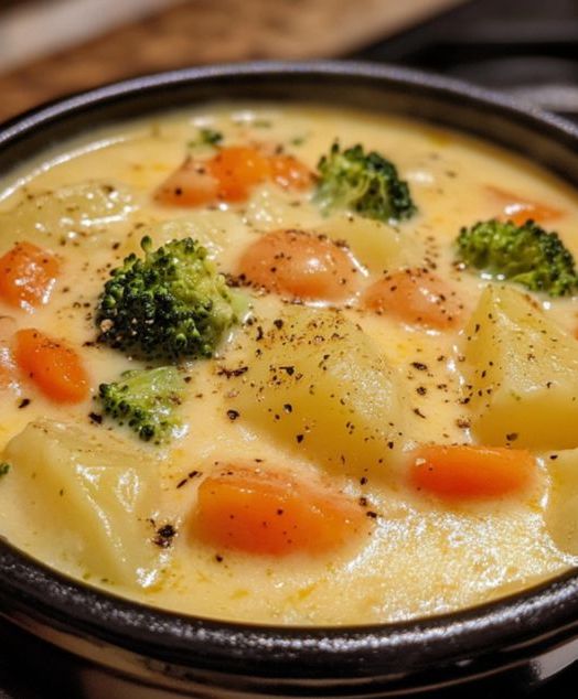 creamy vegetable cheddar potato soup