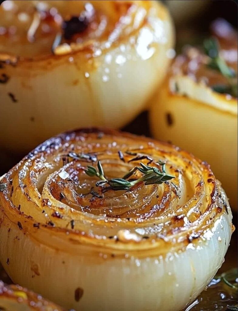 Roasted onions with thyme