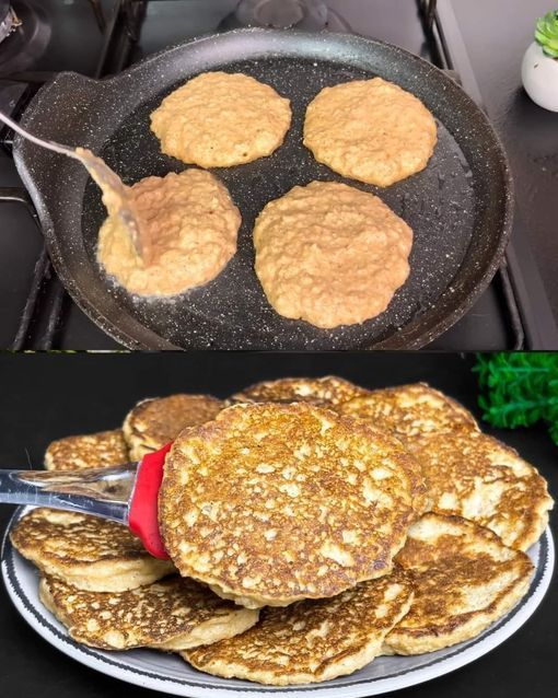 Healthy banana oat pancakes