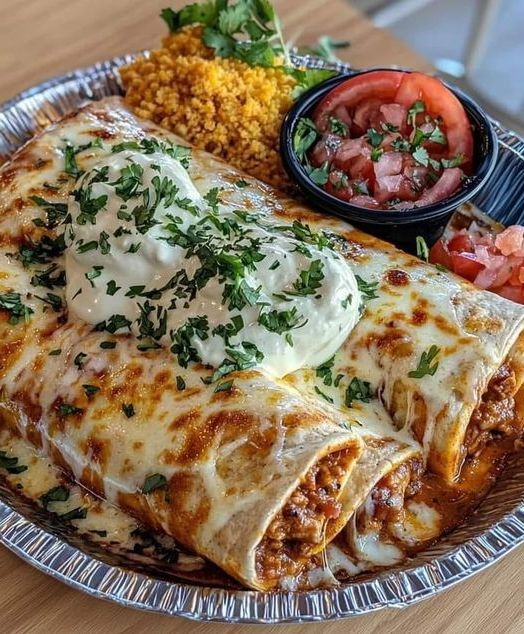 Beef burrito enchiladas