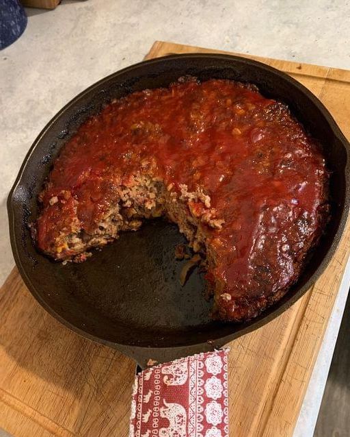 Classic Meatloaf in a Cast Iron Skillet